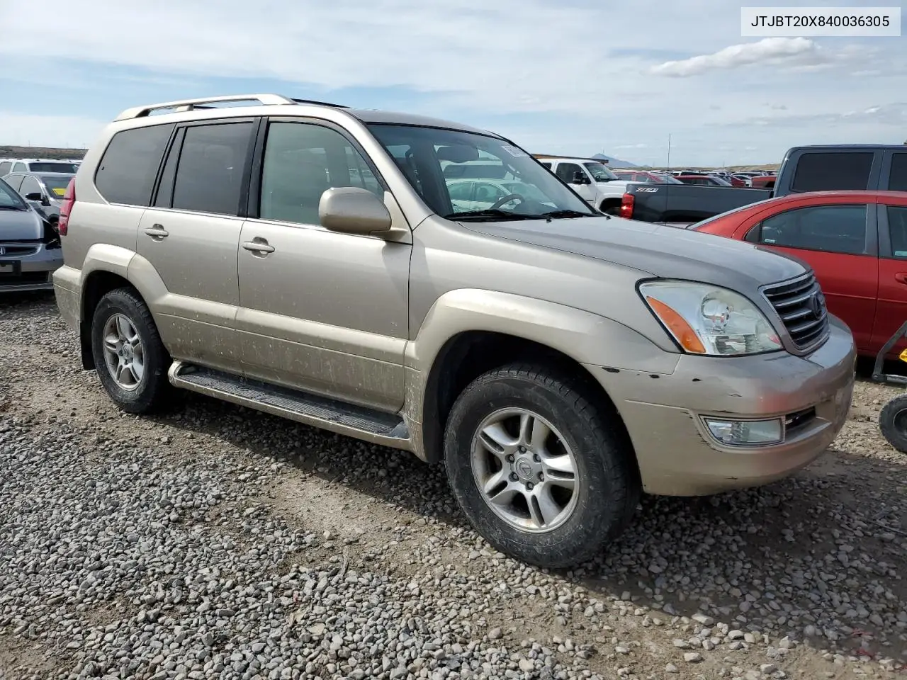 2004 Lexus Gx 470 VIN: JTJBT20X840036305 Lot: 56064085