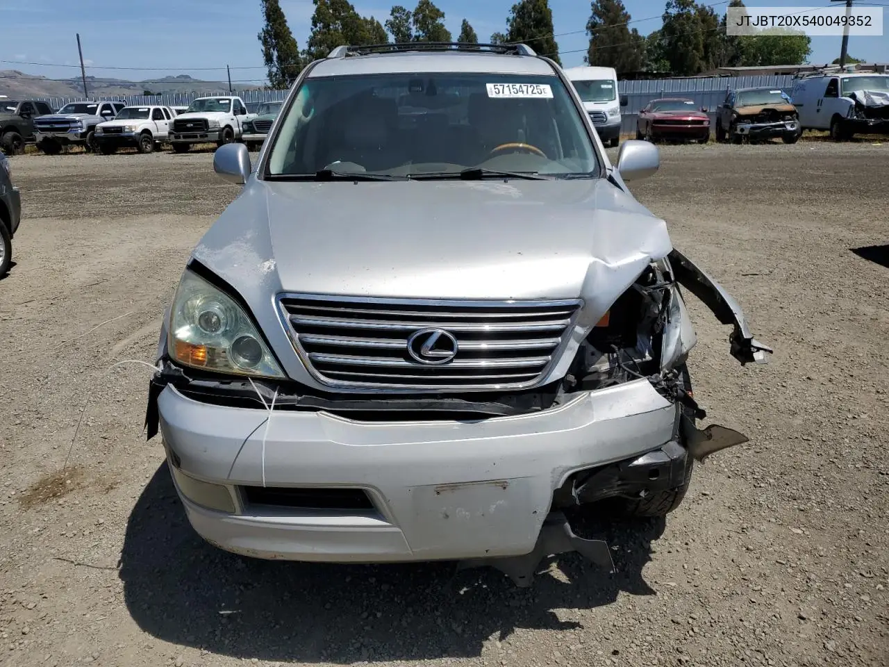 2004 Lexus Gx 470 VIN: JTJBT20X540049352 Lot: 57154725