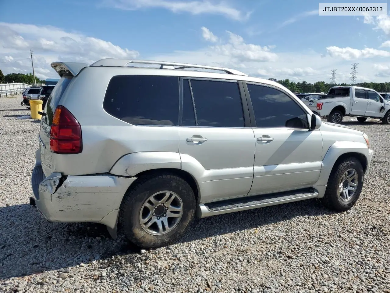 2004 Lexus Gx 470 VIN: JTJBT20XX40063313 Lot: 60891555