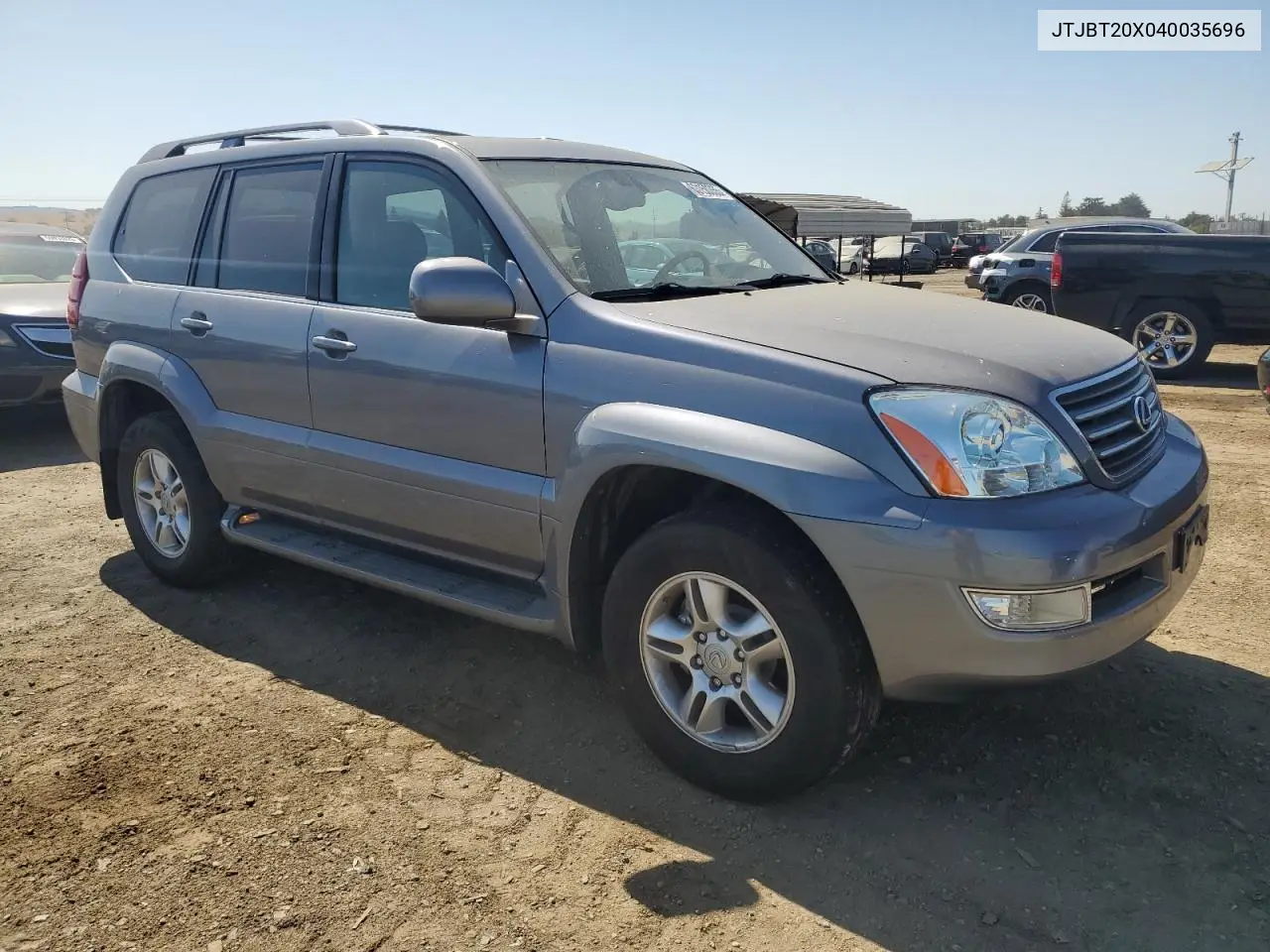 2004 Lexus Gx 470 VIN: JTJBT20X040035696 Lot: 63150355