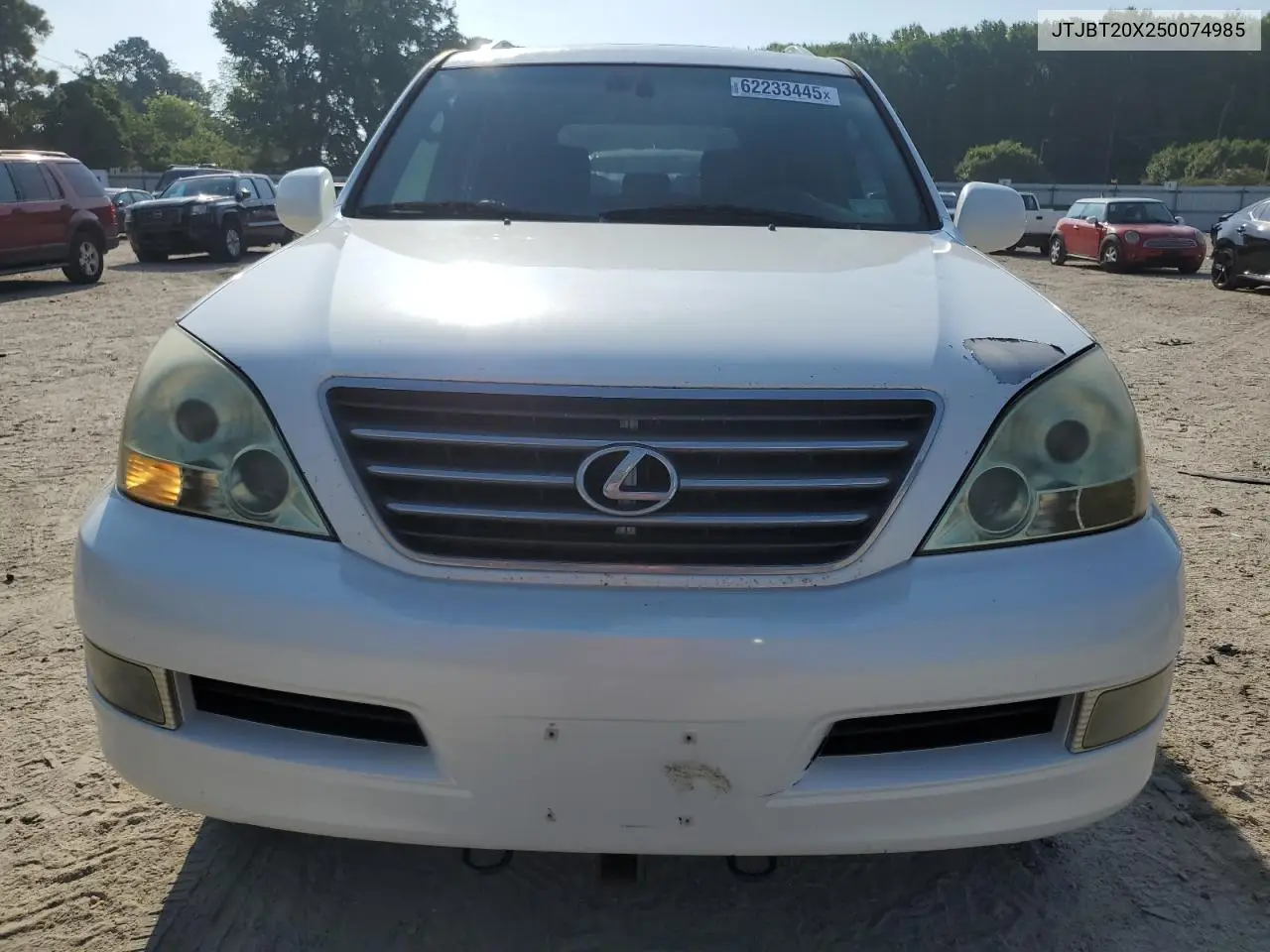2005 Lexus Gx 470 VIN: JTJBT20X250074985 Lot: 62233445