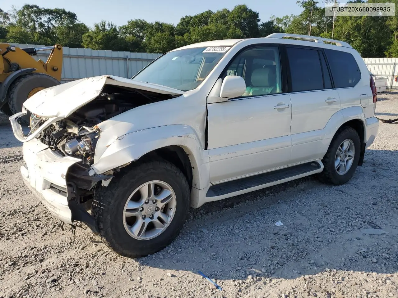 2006 Lexus Gx 470 VIN: JTJBT20X660098935 Lot: 60792355