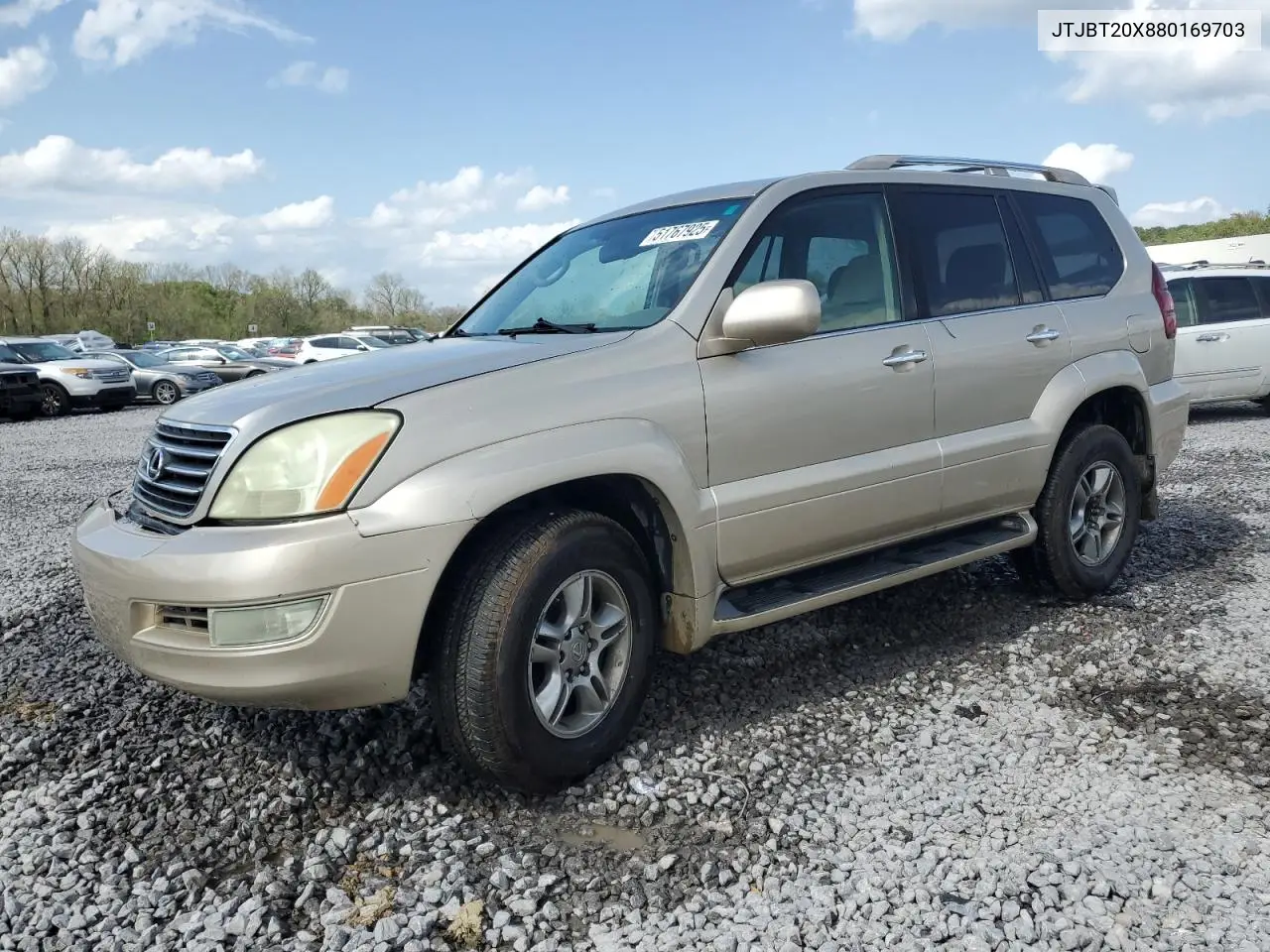 2008 Lexus Gx 470 VIN: JTJBT20X880169703 Lot: 51767925