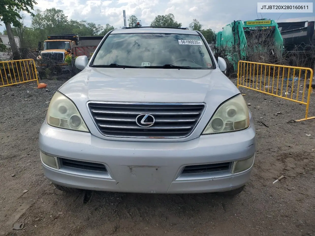 2008 Lexus Gx 470 VIN: JTJBT20X280160611 Lot: 56190035