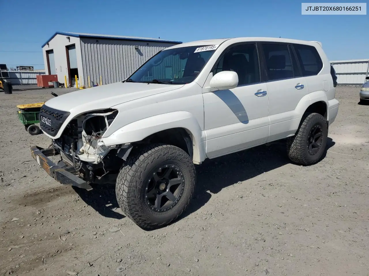 2008 Lexus Gx 470 VIN: JTJBT20X680166251 Lot: 61870195