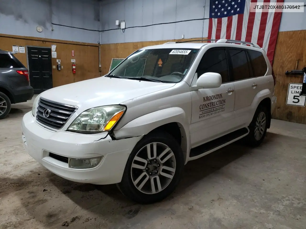 2008 Lexus Gx 470 VIN: JTJBT20X480170542 Lot: 62054655
