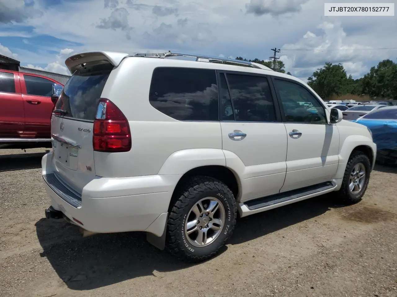 2008 Lexus Gx 470 VIN: JTJBT20X780152777 Lot: 62127015
