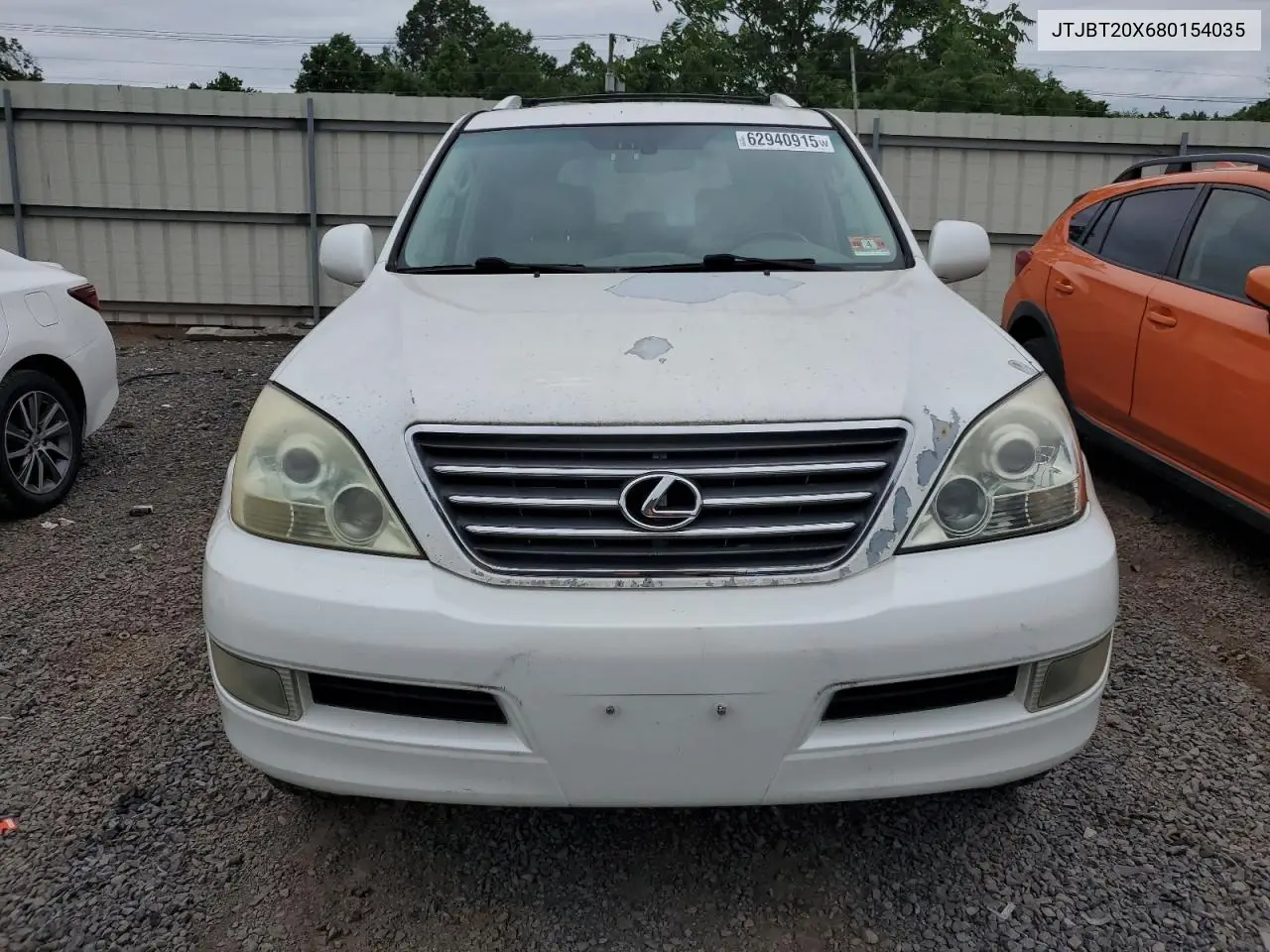 2008 Lexus Gx 470 VIN: JTJBT20X680154035 Lot: 62940915