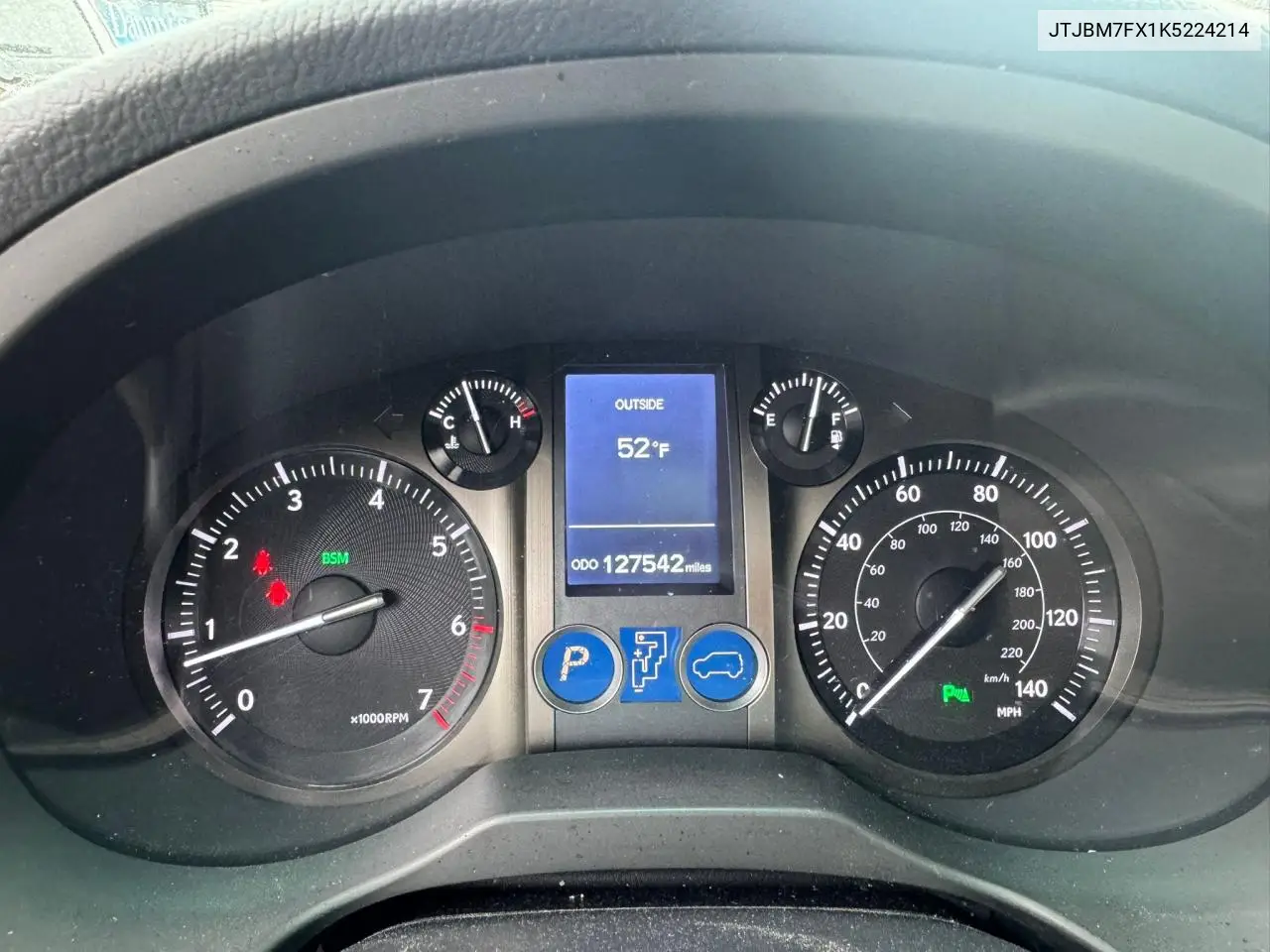 2019 Lexus Gx 460 VIN: JTJBM7FX1K5224214 Lot: 57187195