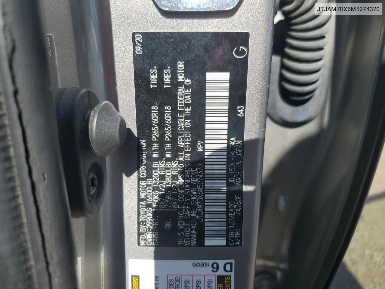 2021 Lexus Gx 460 Premium VIN: JTJAM7BX6M5274370 Lot: 62025665