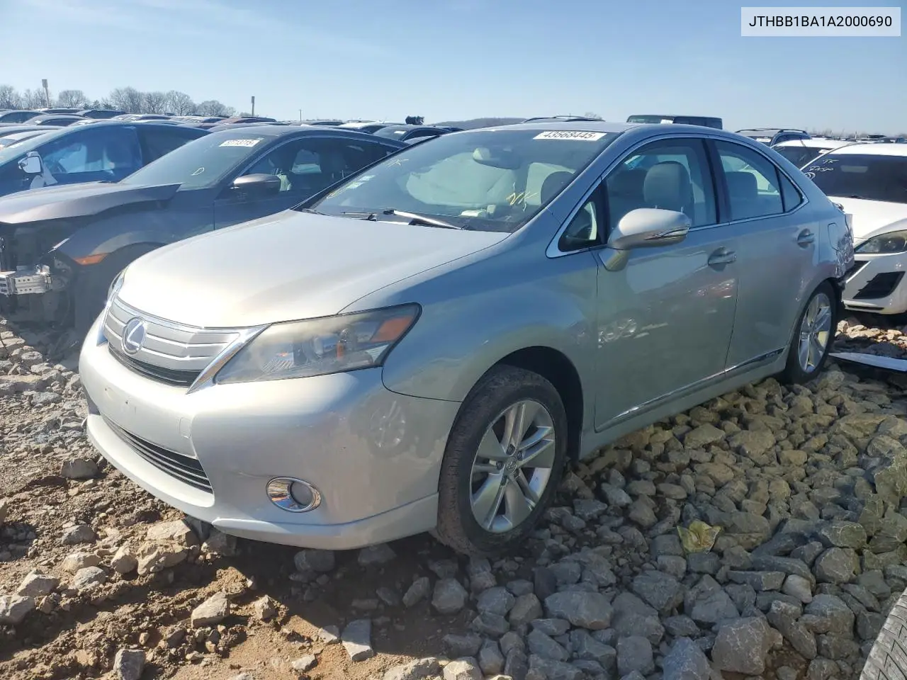 2010 Lexus Hs 250H VIN: JTHBB1BA1A2000690 Lot: 43568445