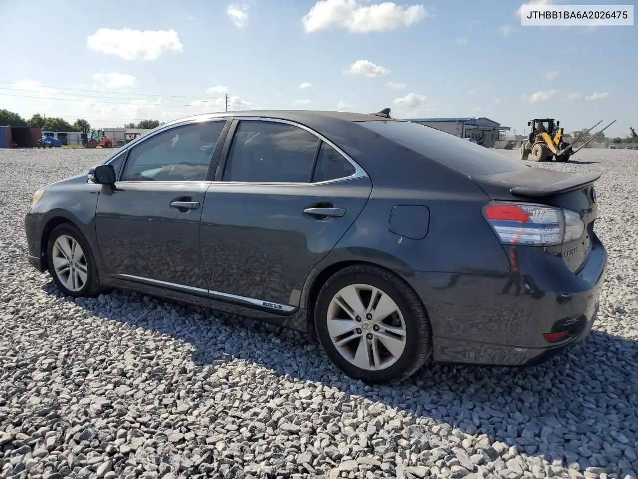 2010 Lexus Hs 250H VIN: JTHBB1BA6A2026475 Lot: 53749035