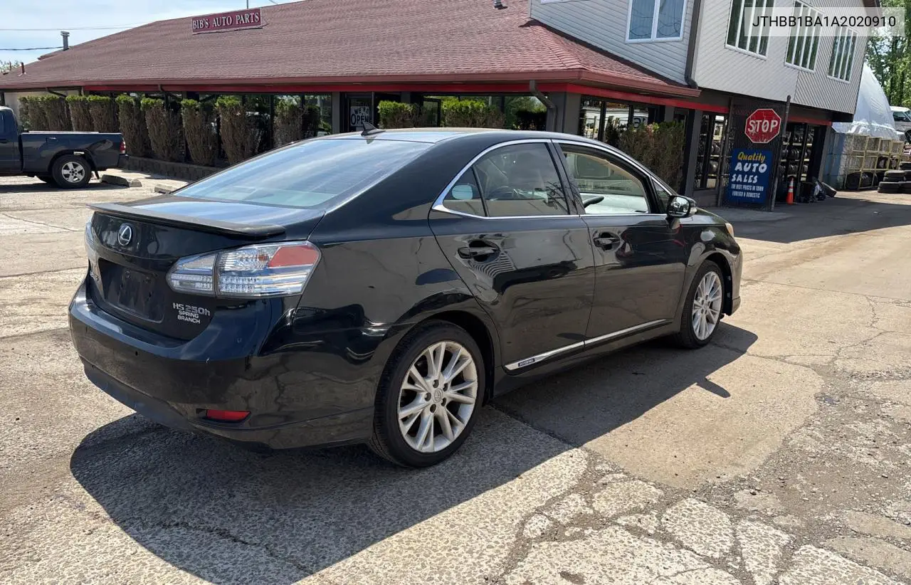 2010 Lexus Hs 250H VIN: JTHBB1BA1A2020910 Lot: 57009775