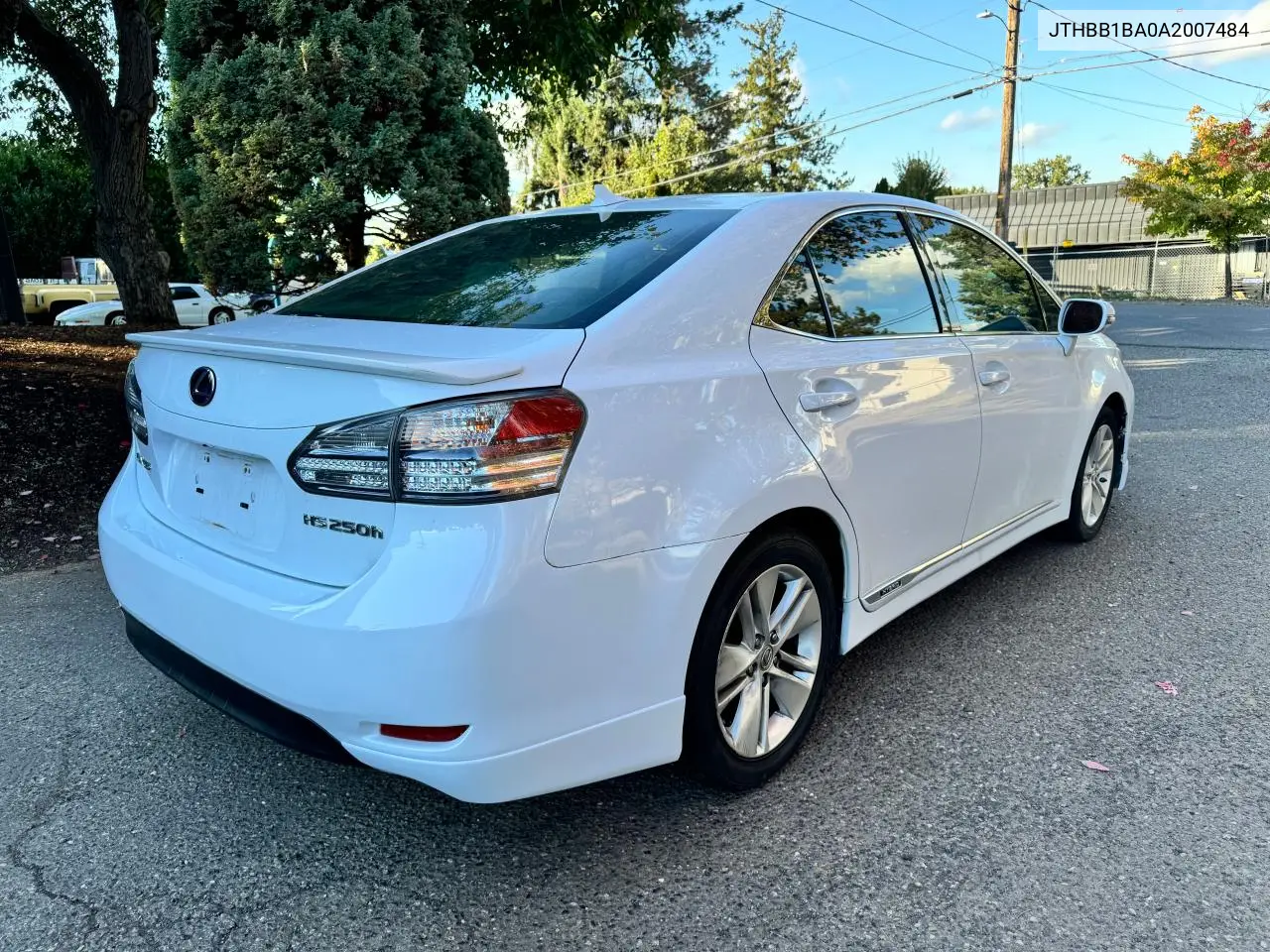 2010 Lexus Hs 250H VIN: JTHBB1BA0A2007484 Lot: 59062425