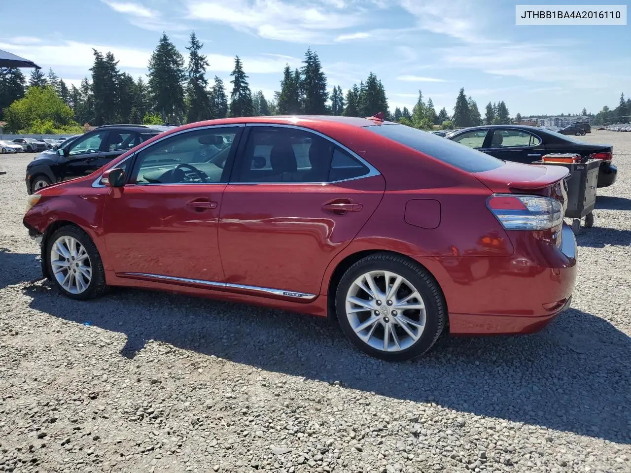 2010 Lexus Hs 250H VIN: JTHBB1BA4A2016110 Lot: 62223155