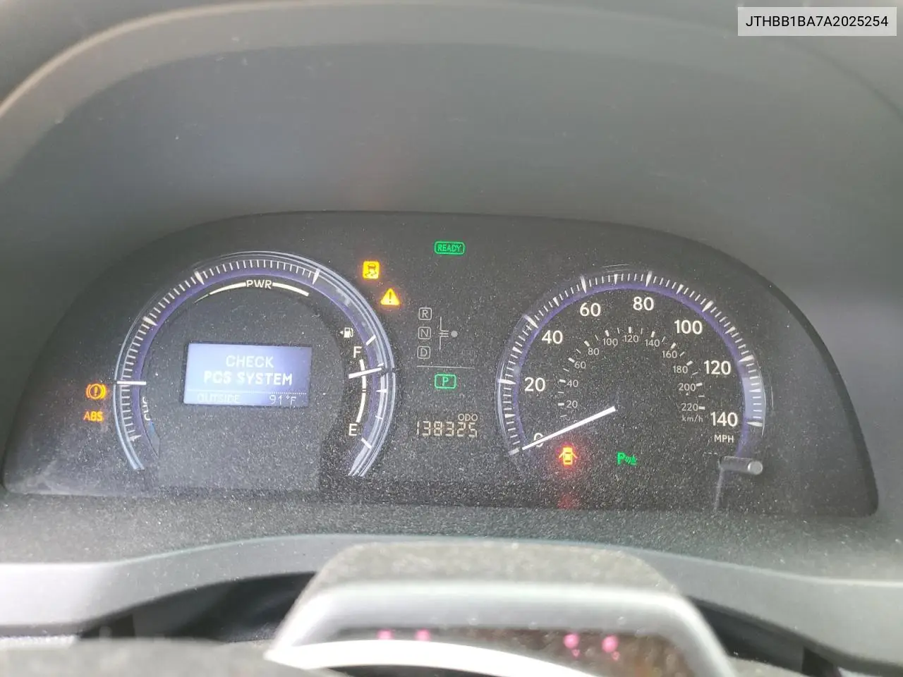 2010 Lexus Hs 250H VIN: JTHBB1BA7A2025254 Lot: 62892405