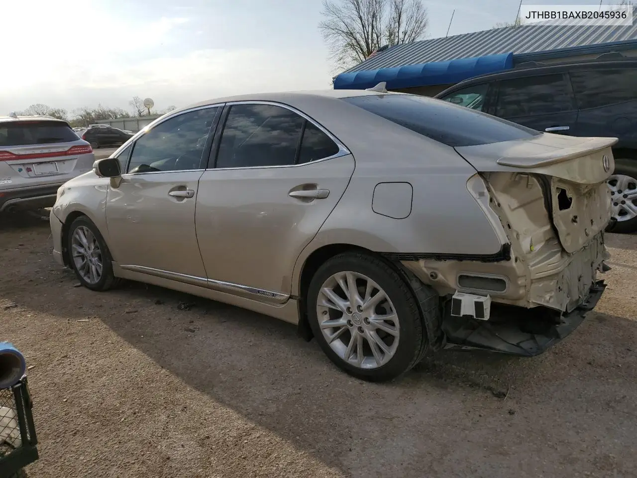 2011 Lexus Hs 250H VIN: JTHBB1BAXB2045936 Lot: 50404155