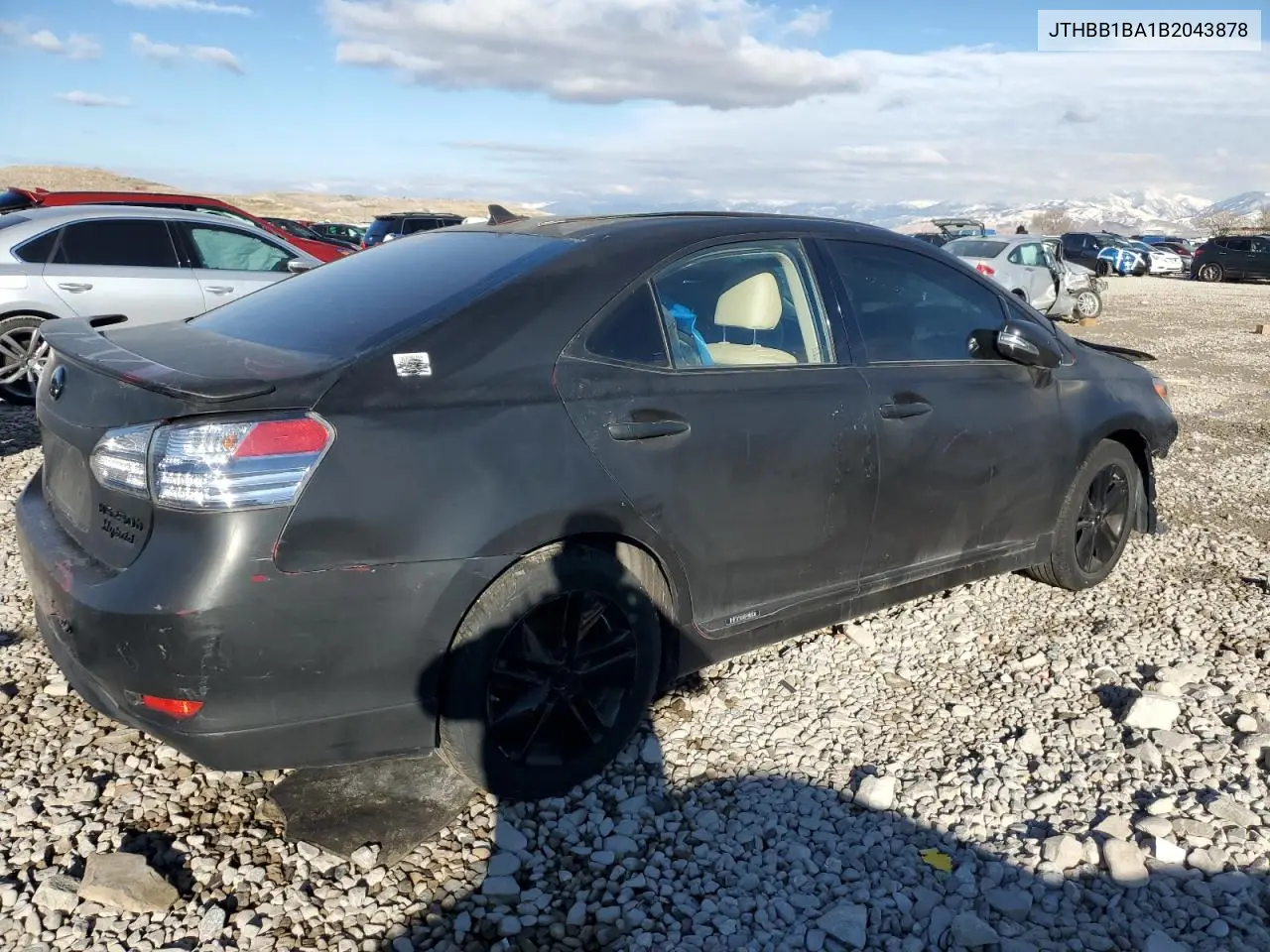 2011 Lexus Hs 250H VIN: JTHBB1BA1B2043878 Lot: 86713774