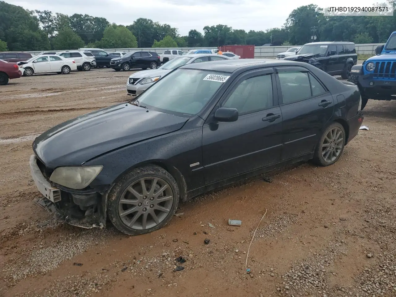 2004 Lexus Is 300 VIN: JTHBD192940087571 Lot: 56028665