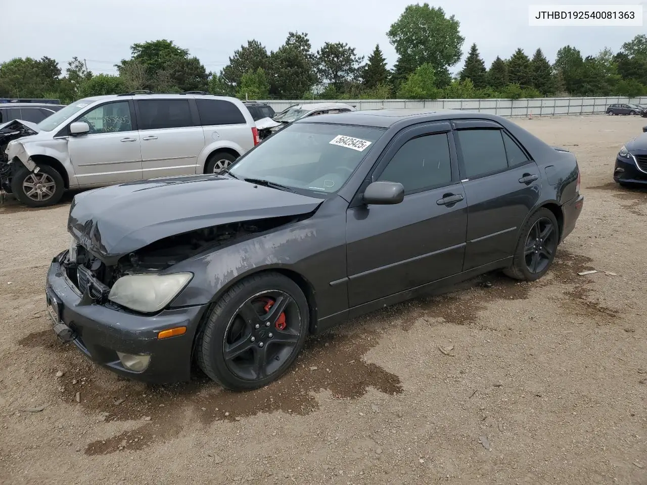 2004 Lexus Is 300 VIN: JTHBD192540081363 Lot: 56425425