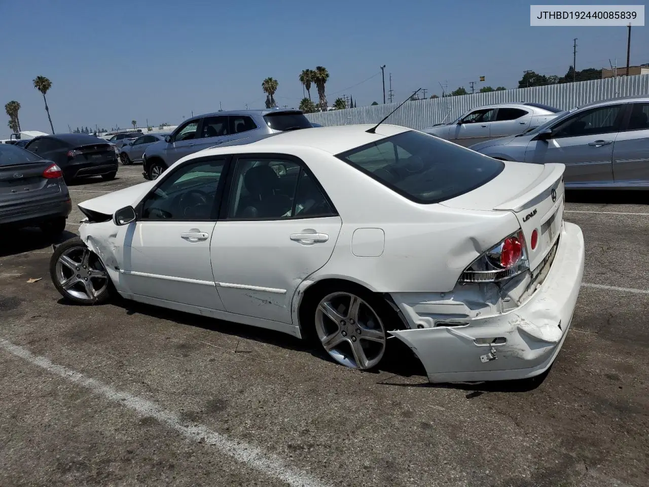 2004 Lexus Is 300 VIN: JTHBD192440085839 Lot: 60322255