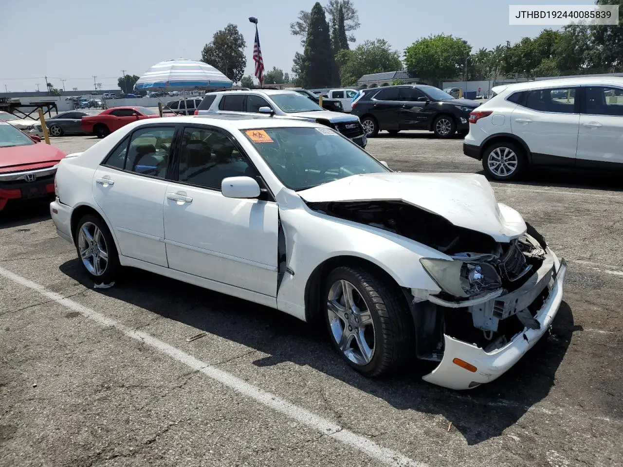 2004 Lexus Is 300 VIN: JTHBD192440085839 Lot: 60322255