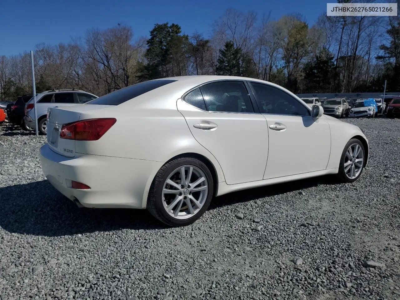 2006 Lexus Is 250 VIN: JTHBK262765021266 Lot: 50714545