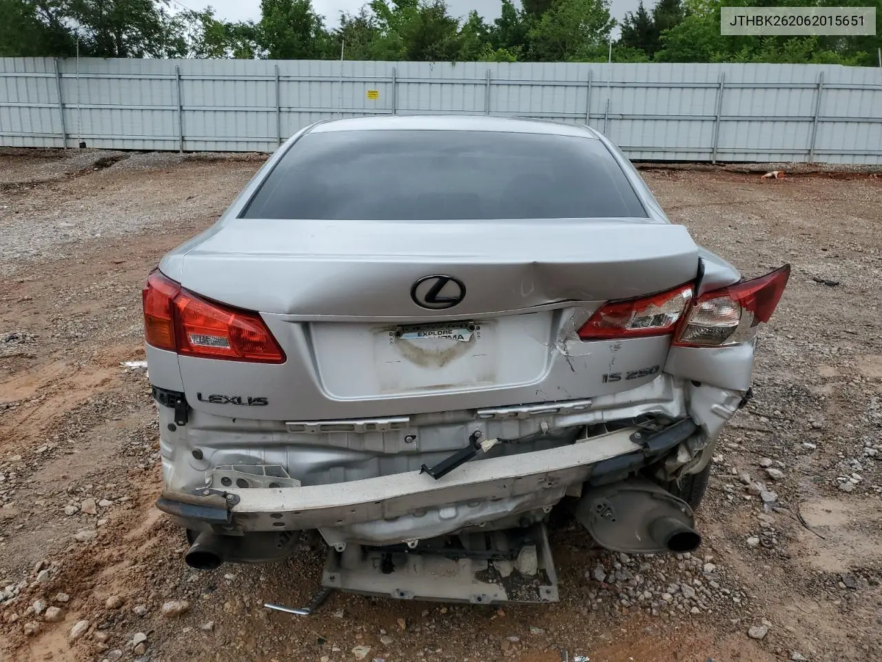 2006 Lexus Is 250 VIN: JTHBK262062015651 Lot: 54907725