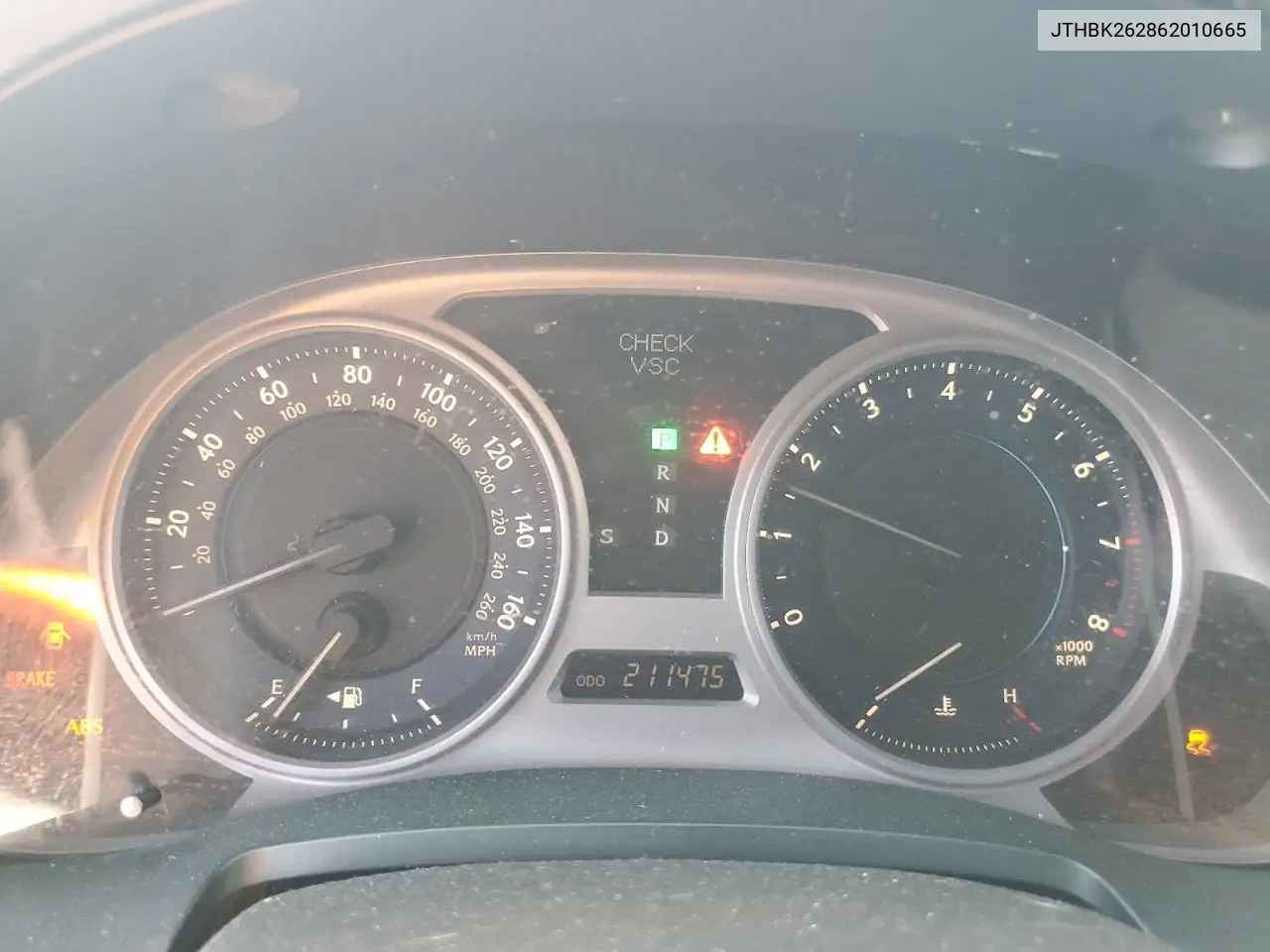 2006 Lexus Is 250 VIN: JTHBK262862010665 Lot: 56708075