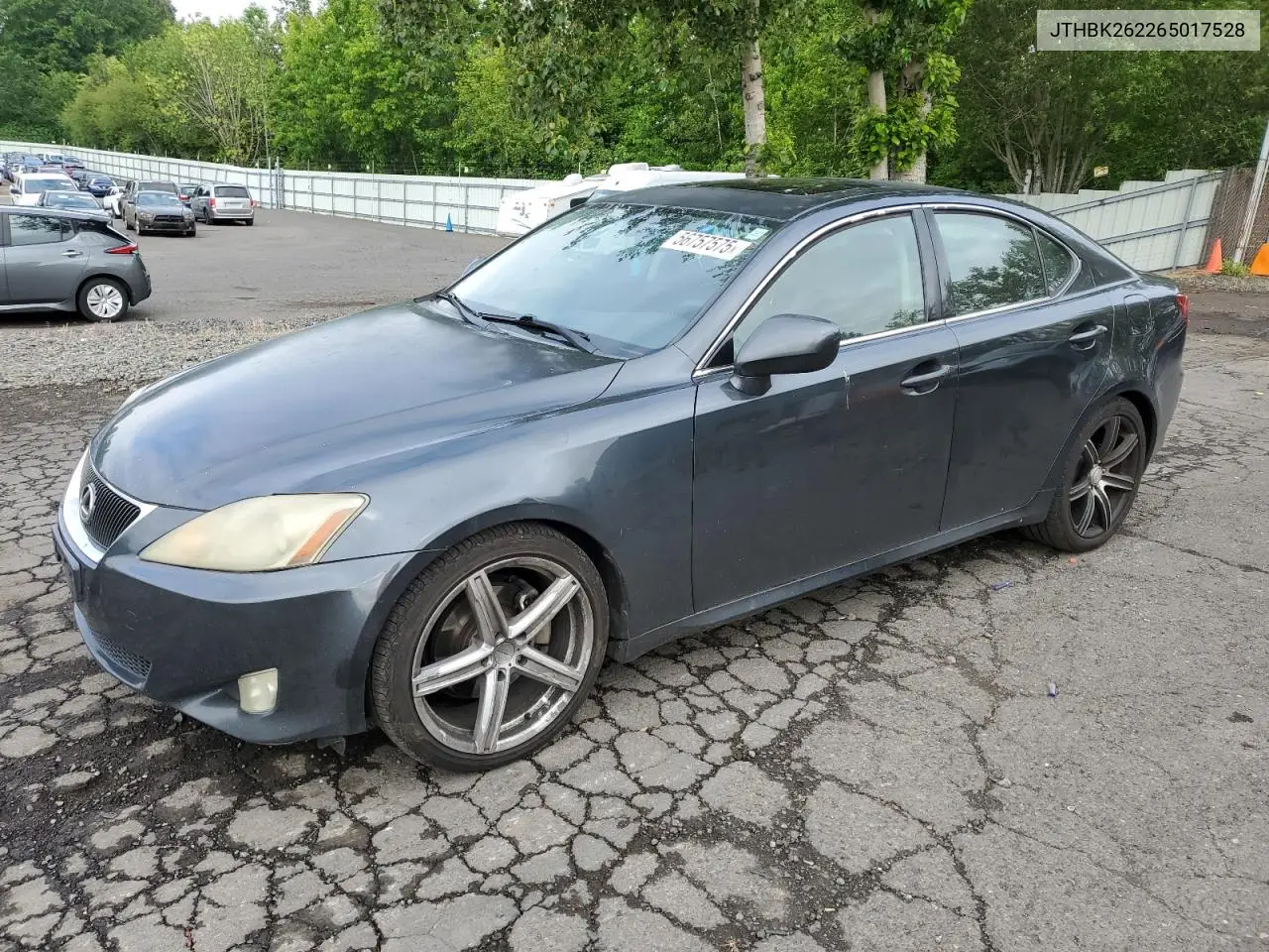 2006 Lexus Is 250 VIN: JTHBK262265017528 Lot: 56757575
