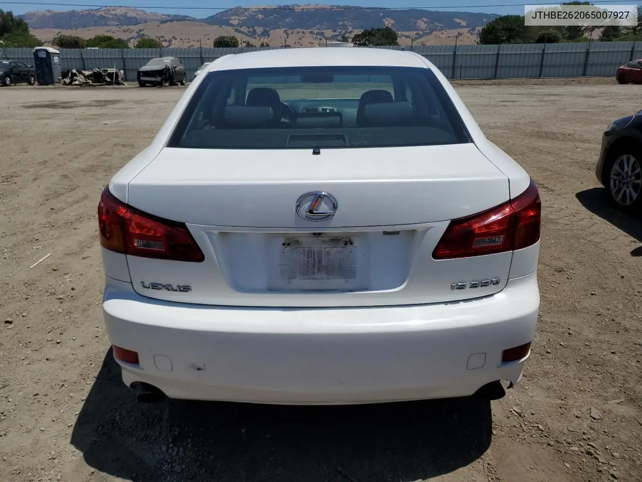2006 Lexus Is 350 VIN: JTHBE262065007927 Lot: 62968885