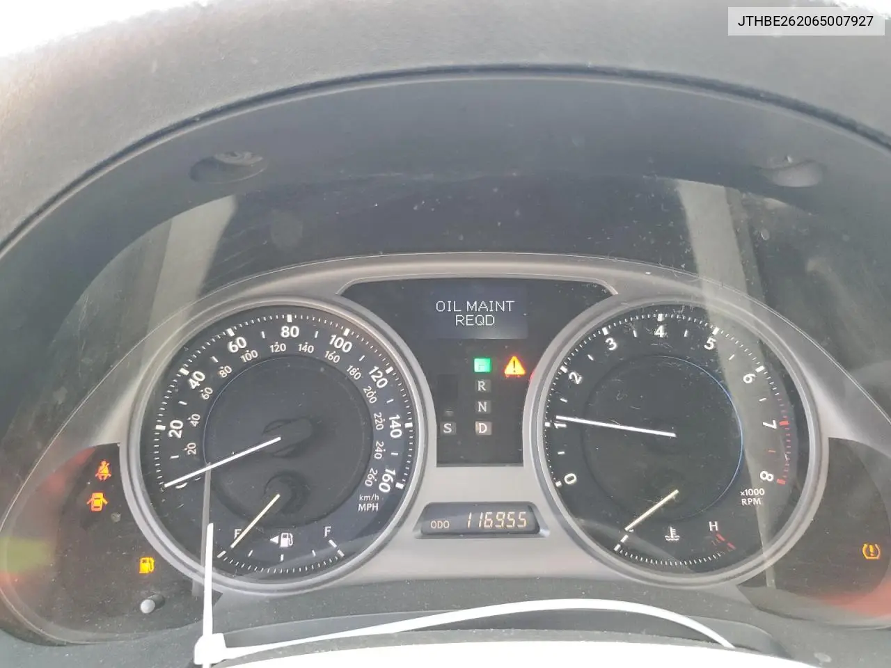 2006 Lexus Is 350 VIN: JTHBE262065007927 Lot: 62968885