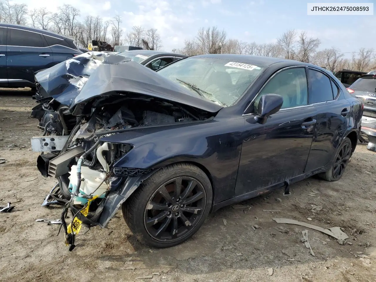 2007 Lexus Is 250 VIN: JTHCK262475008593 Lot: 43154125