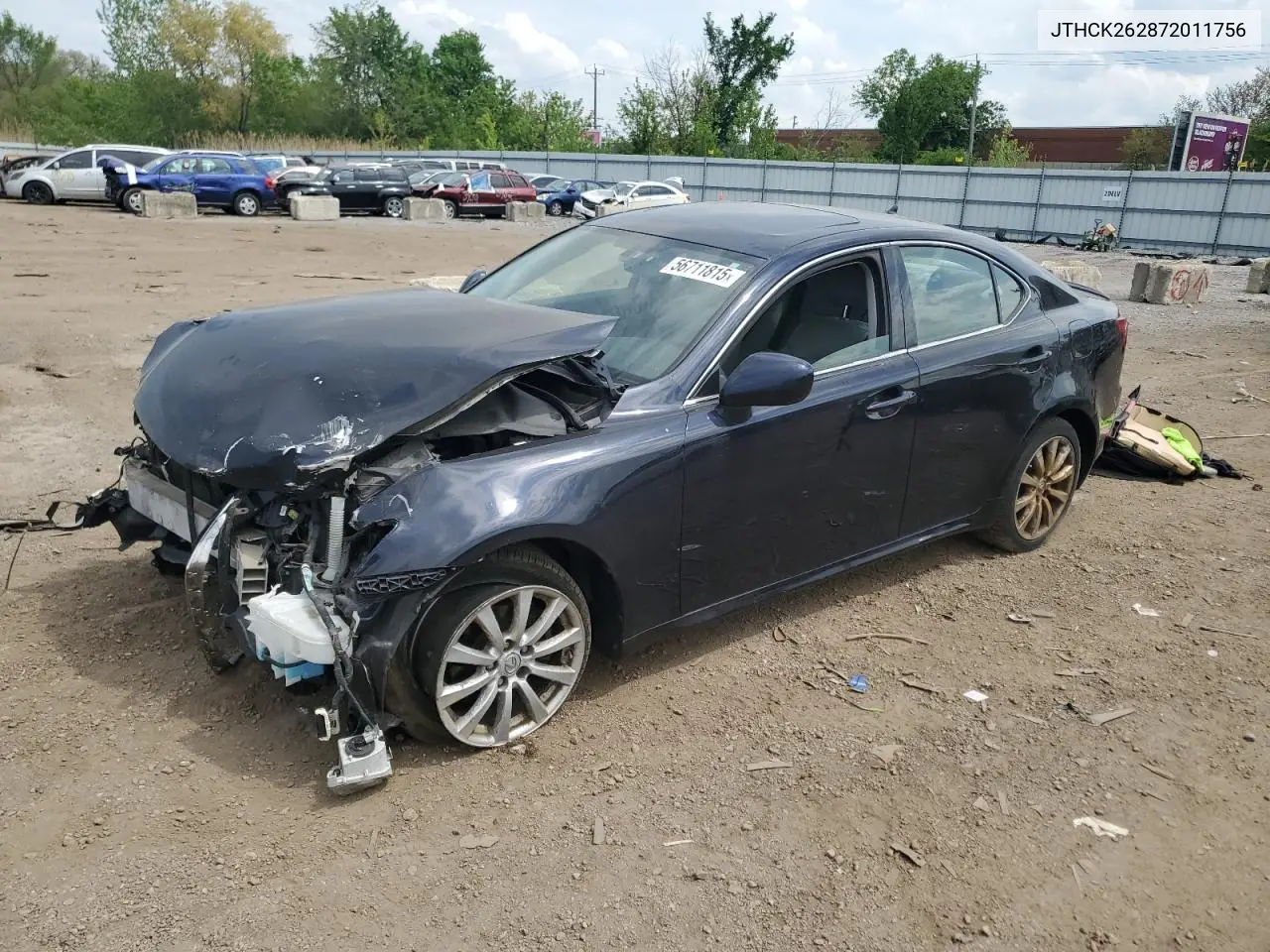 2007 Lexus Is 250 VIN: JTHCK262872011756 Lot: 56711815