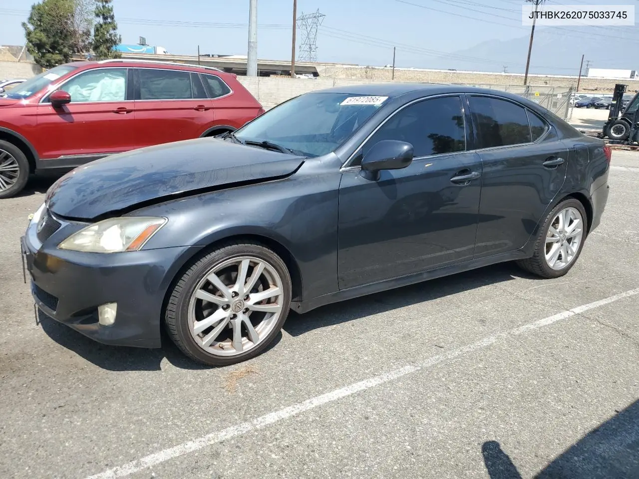 2007 Lexus Is 250 VIN: JTHBK262075033745 Lot: 61972085