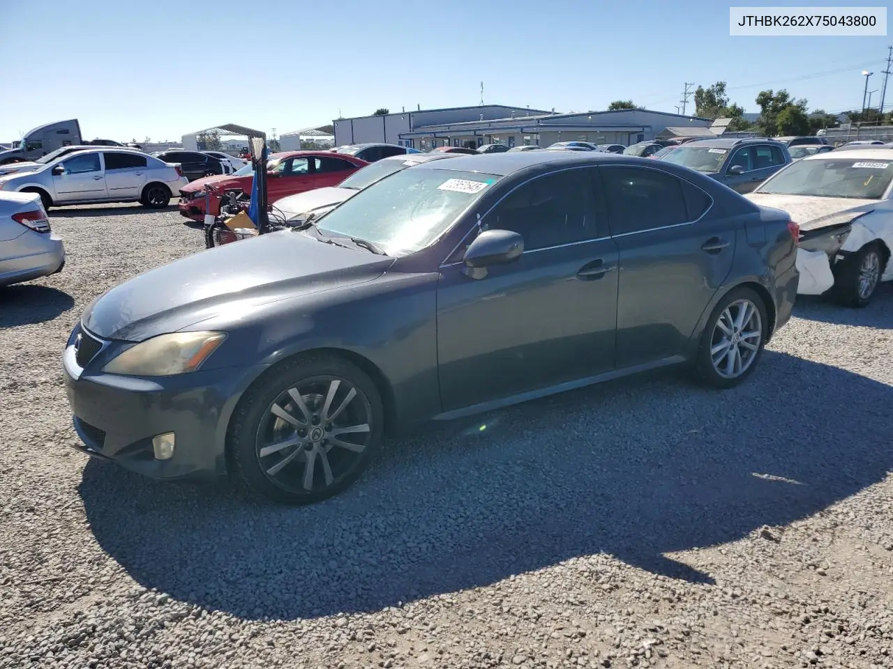 2007 Lexus Is 250 VIN: JTHBK262X75043800 Lot: 62950545