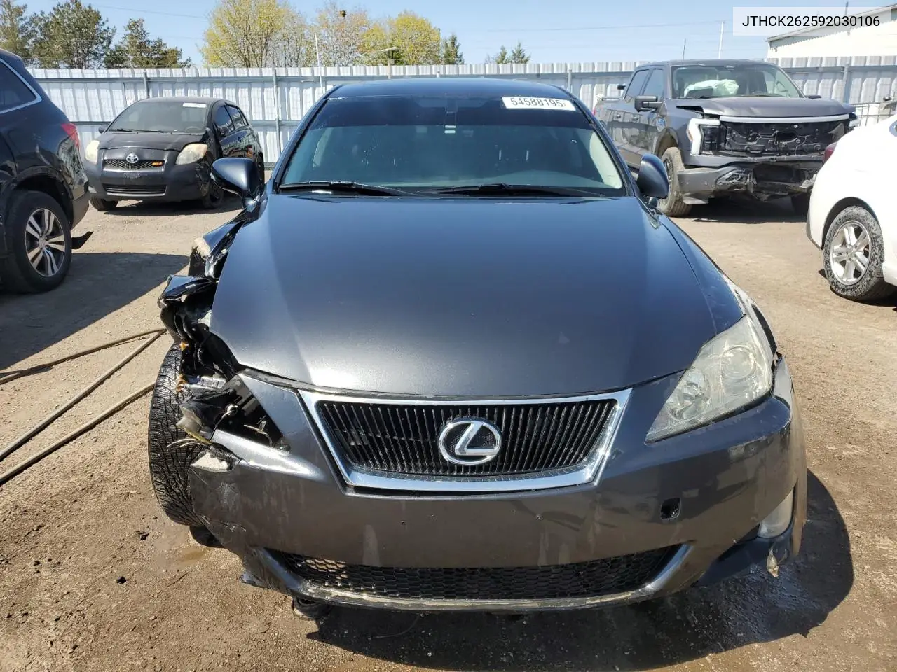 2009 Lexus Is 250 VIN: JTHCK262592030106 Lot: 54588195