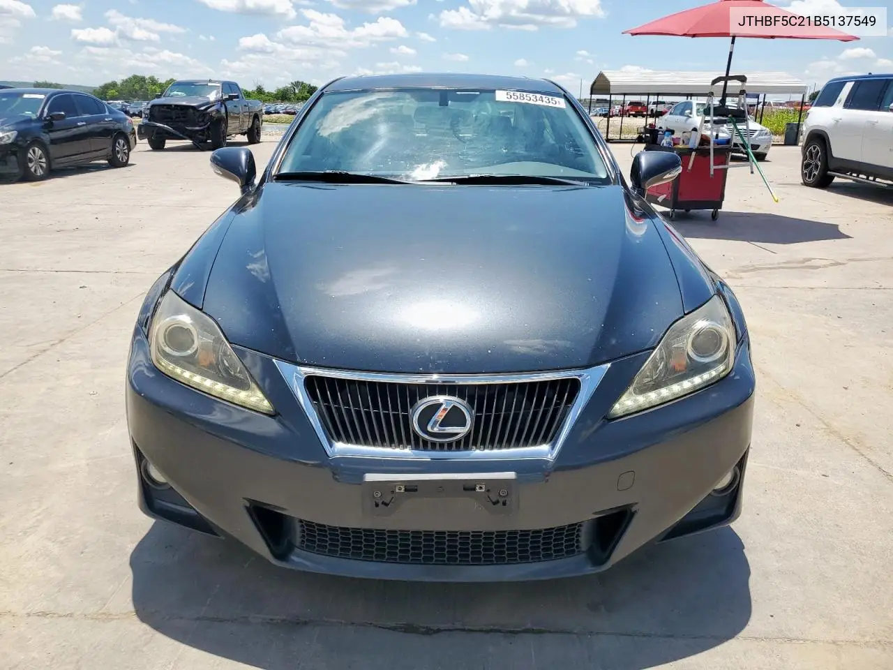 2011 Lexus Is 250 VIN: JTHBF5C21B5137549 Lot: 55853435