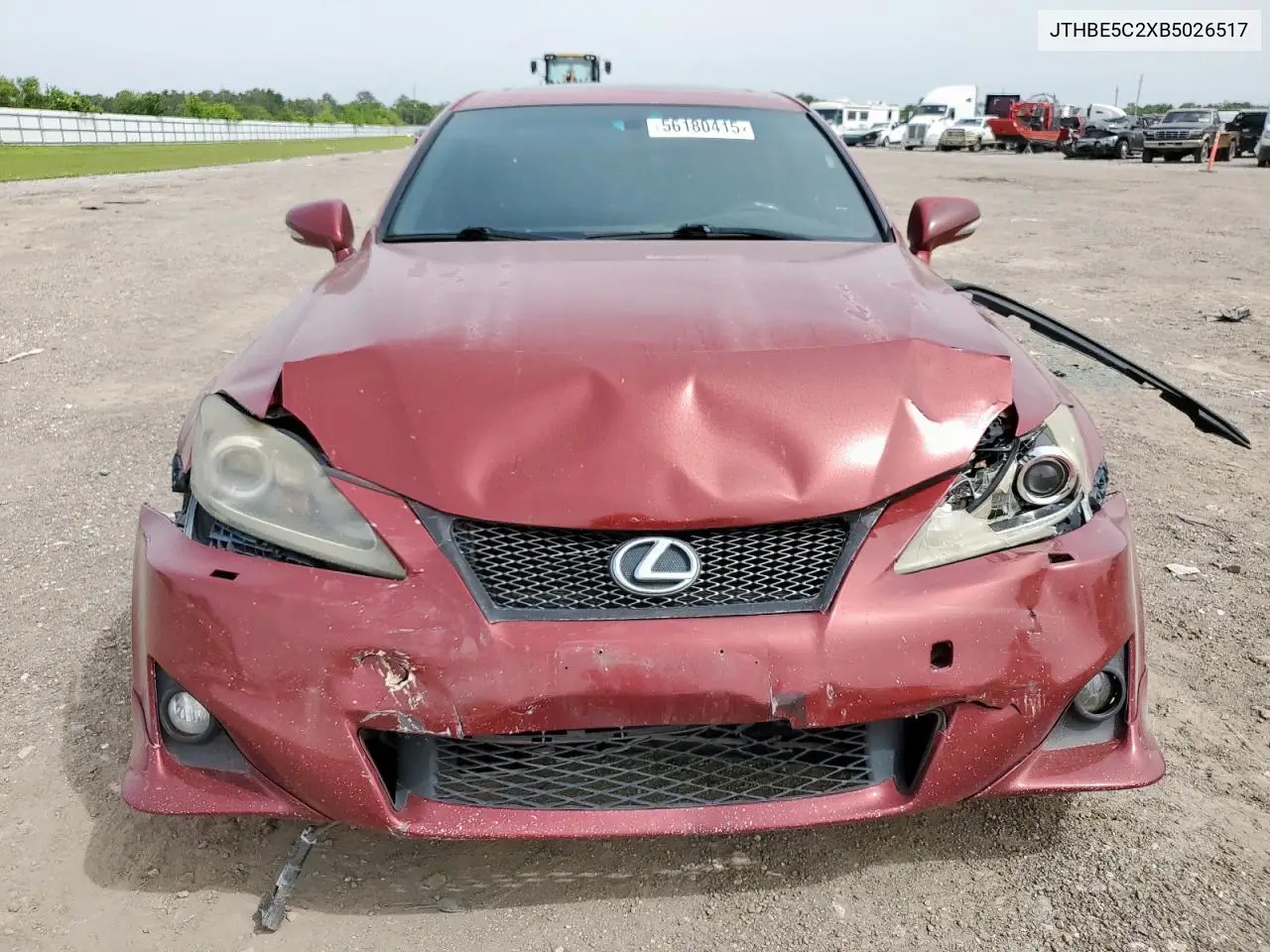 2011 Lexus Is 350 VIN: JTHBE5C2XB5026517 Lot: 56180415