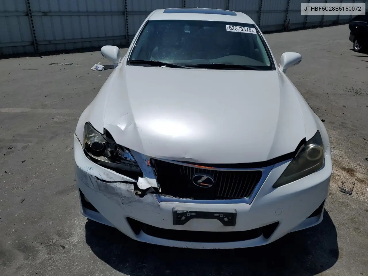 2011 Lexus Is 250 VIN: JTHBF5C28B5150072 Lot: 62573375