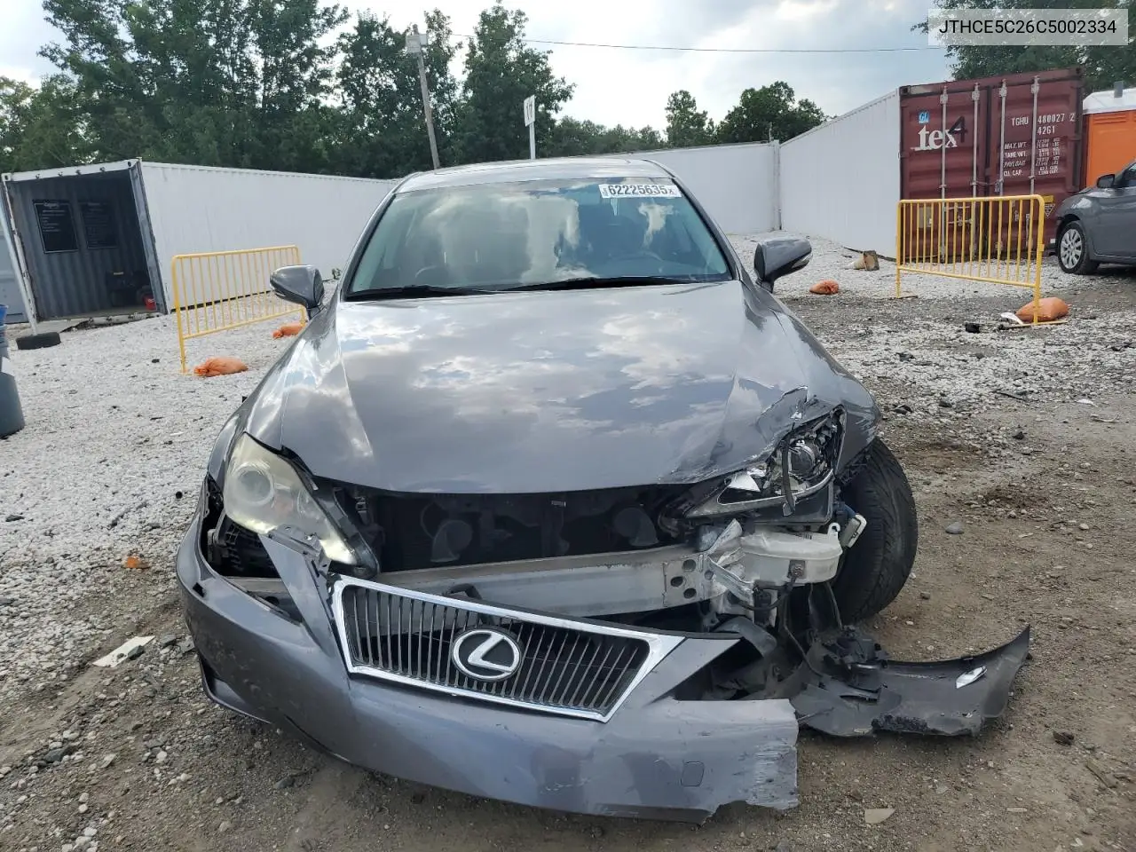 2012 Lexus Is 350 VIN: JTHCE5C26C5002334 Lot: 62225635