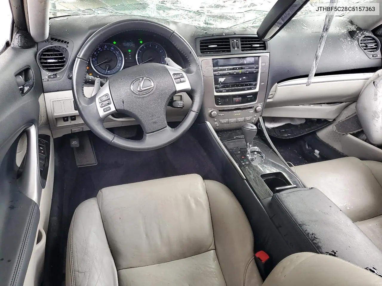 2012 Lexus Is 250 VIN: JTHBF5C28C5157363 Lot: 62586475