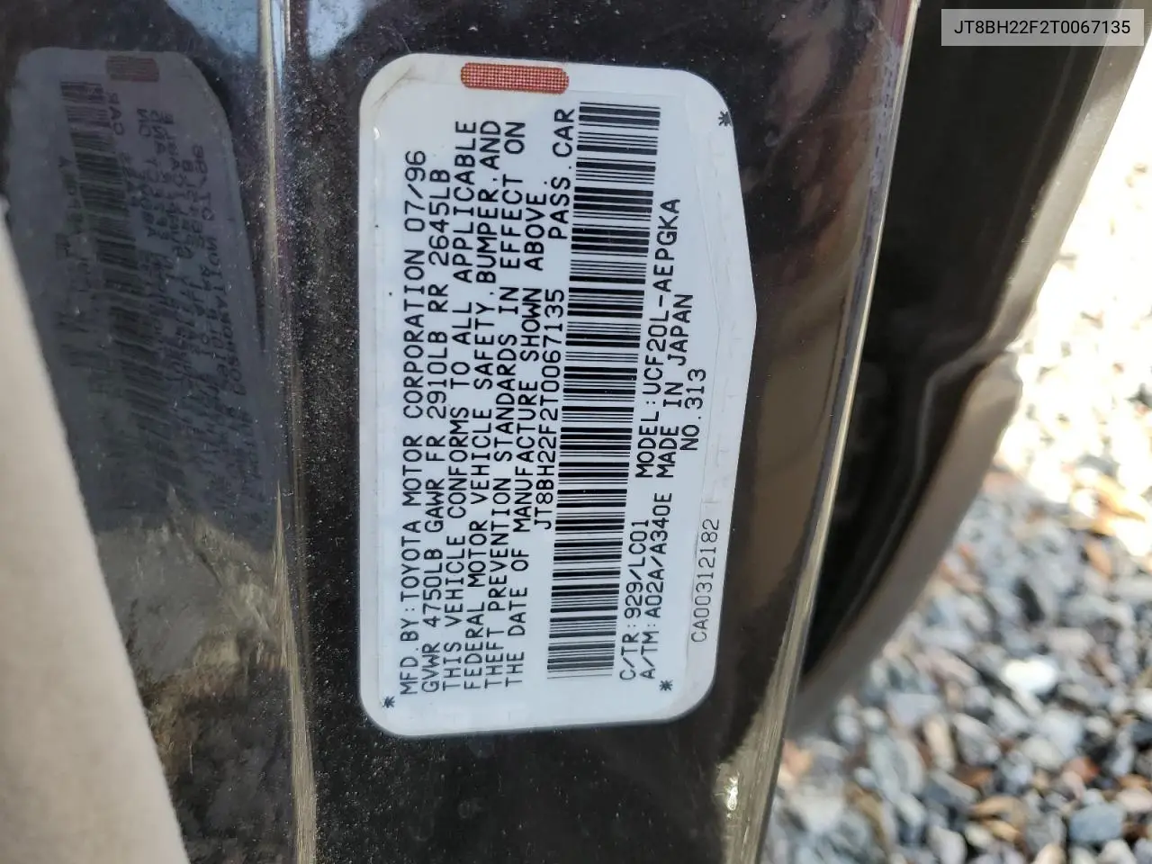 1996 Lexus Ls 400 VIN: JT8BH22F2T0067135 Lot: 55136205