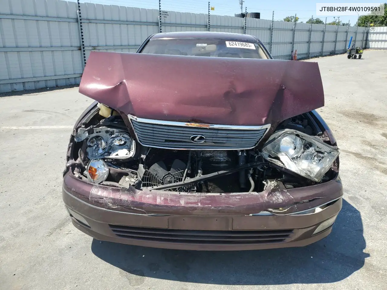 1998 Lexus Ls 400 VIN: JT8BH28F4W0109591 Lot: 62419685