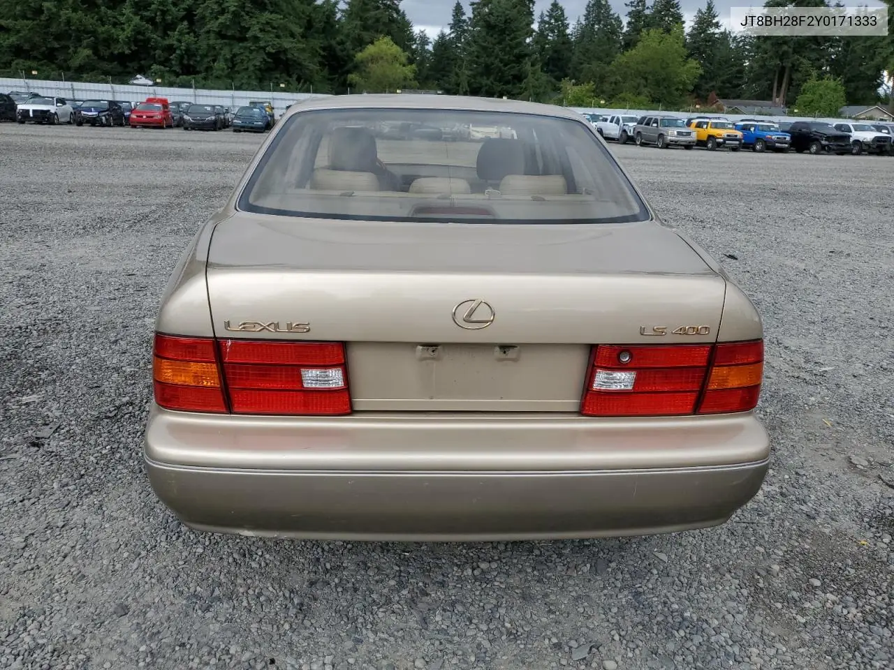 2000 Lexus Ls 400 VIN: JT8BH28F2Y0171333 Lot: 62771675