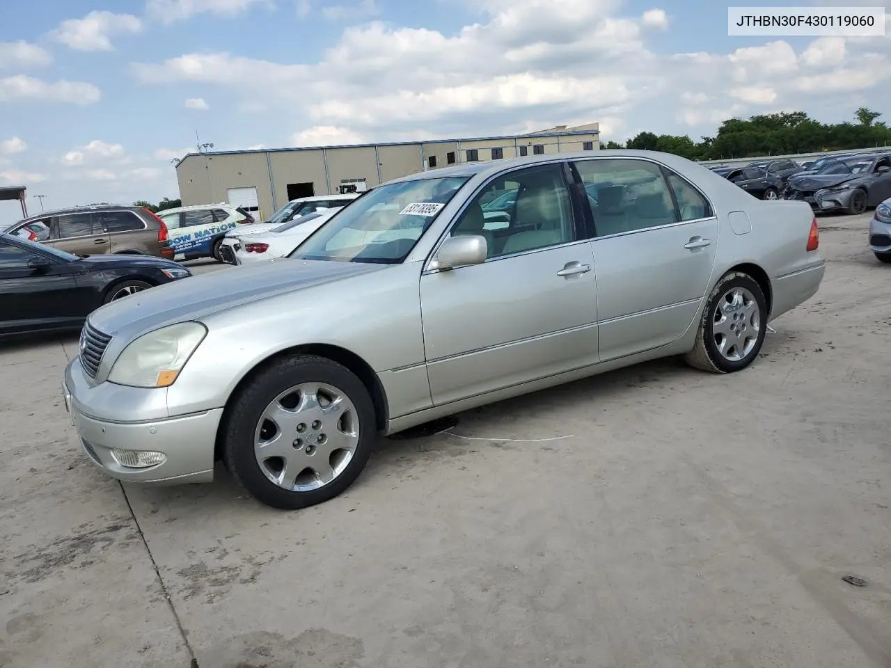 2003 Lexus Ls 430 VIN: JTHBN30F430119060 Lot: 53178395