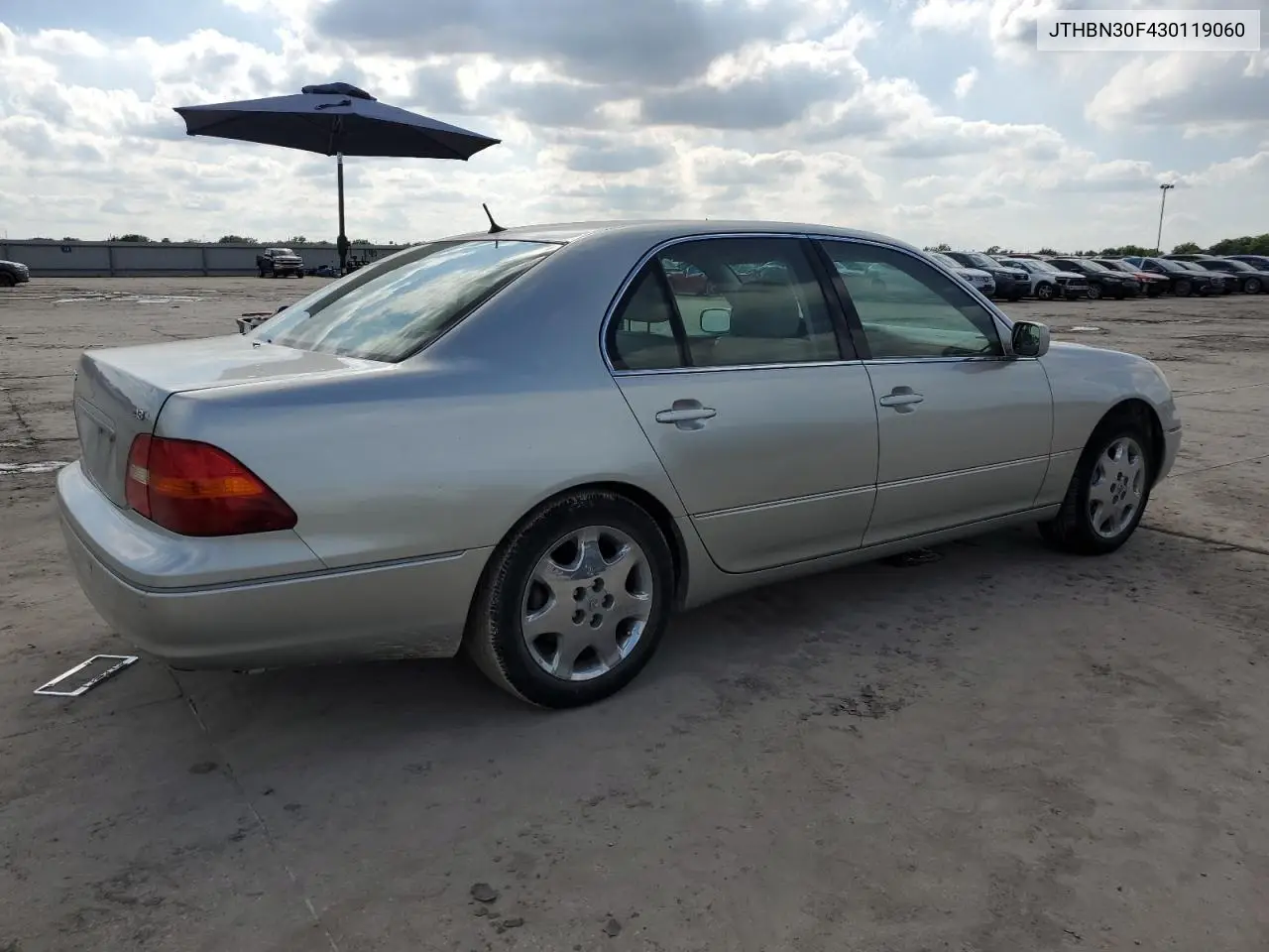 2003 Lexus Ls 430 VIN: JTHBN30F430119060 Lot: 53178395