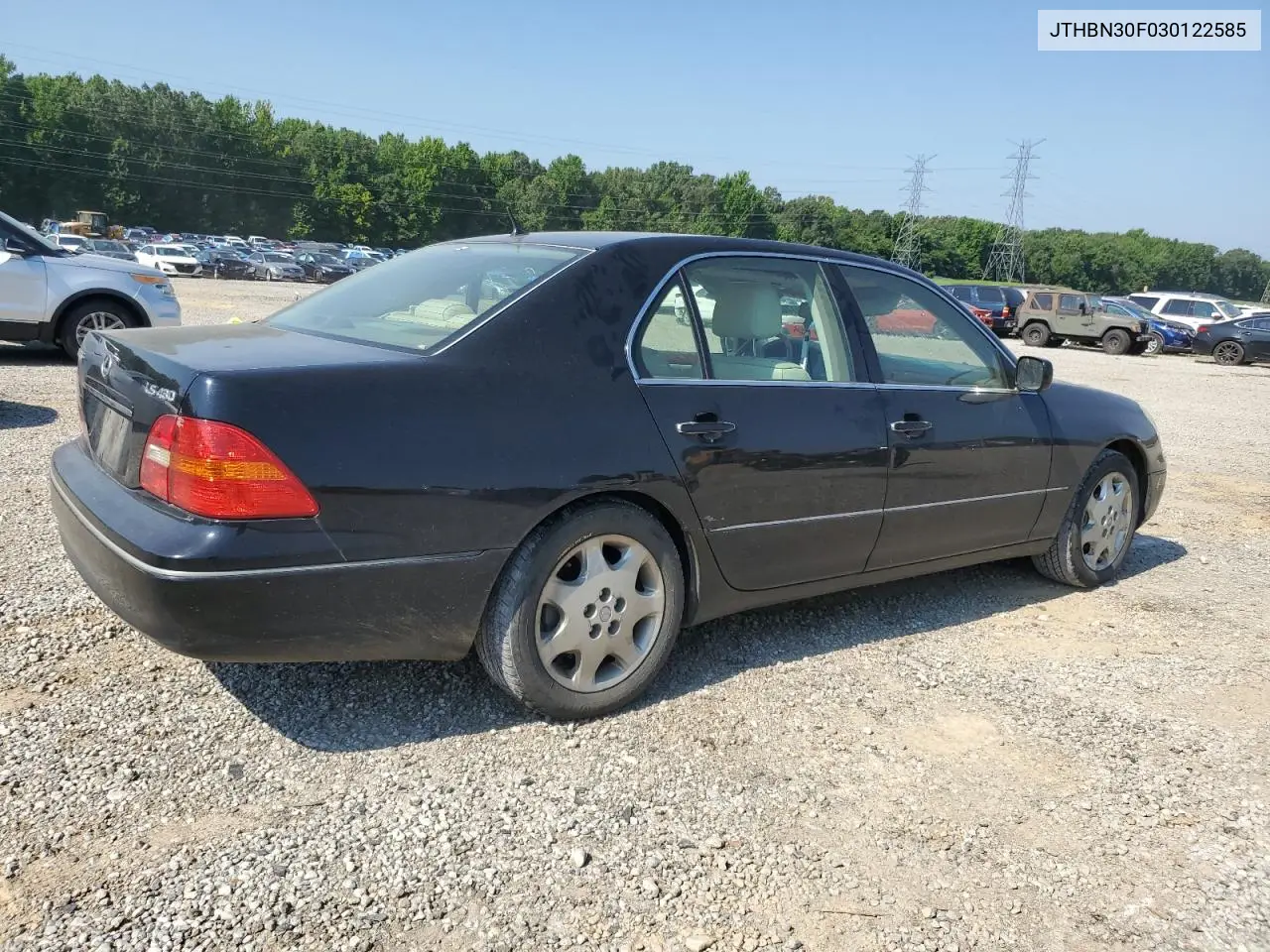 2003 Lexus Ls 430 VIN: JTHBN30F030122585 Lot: 62170695
