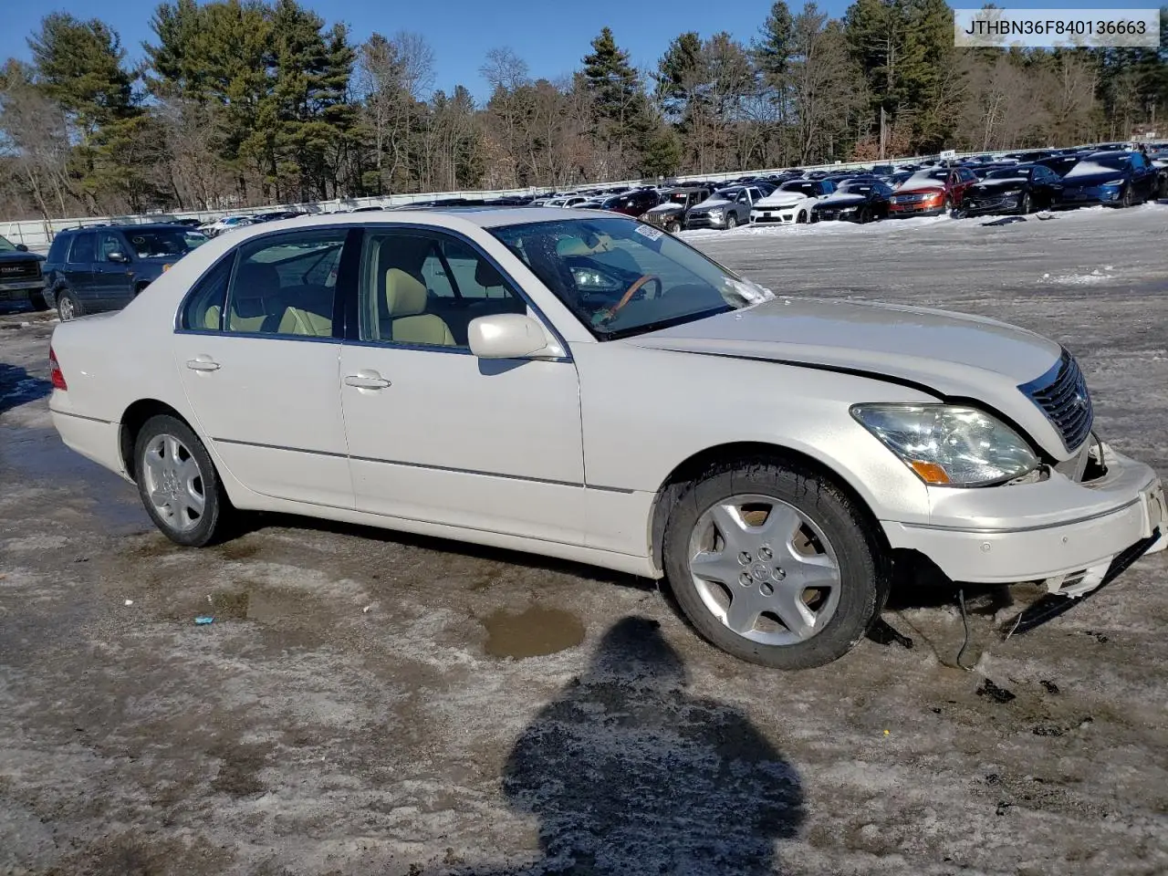 2004 Lexus Ls 430 VIN: JTHBN36F840136663 Lot: 45342995