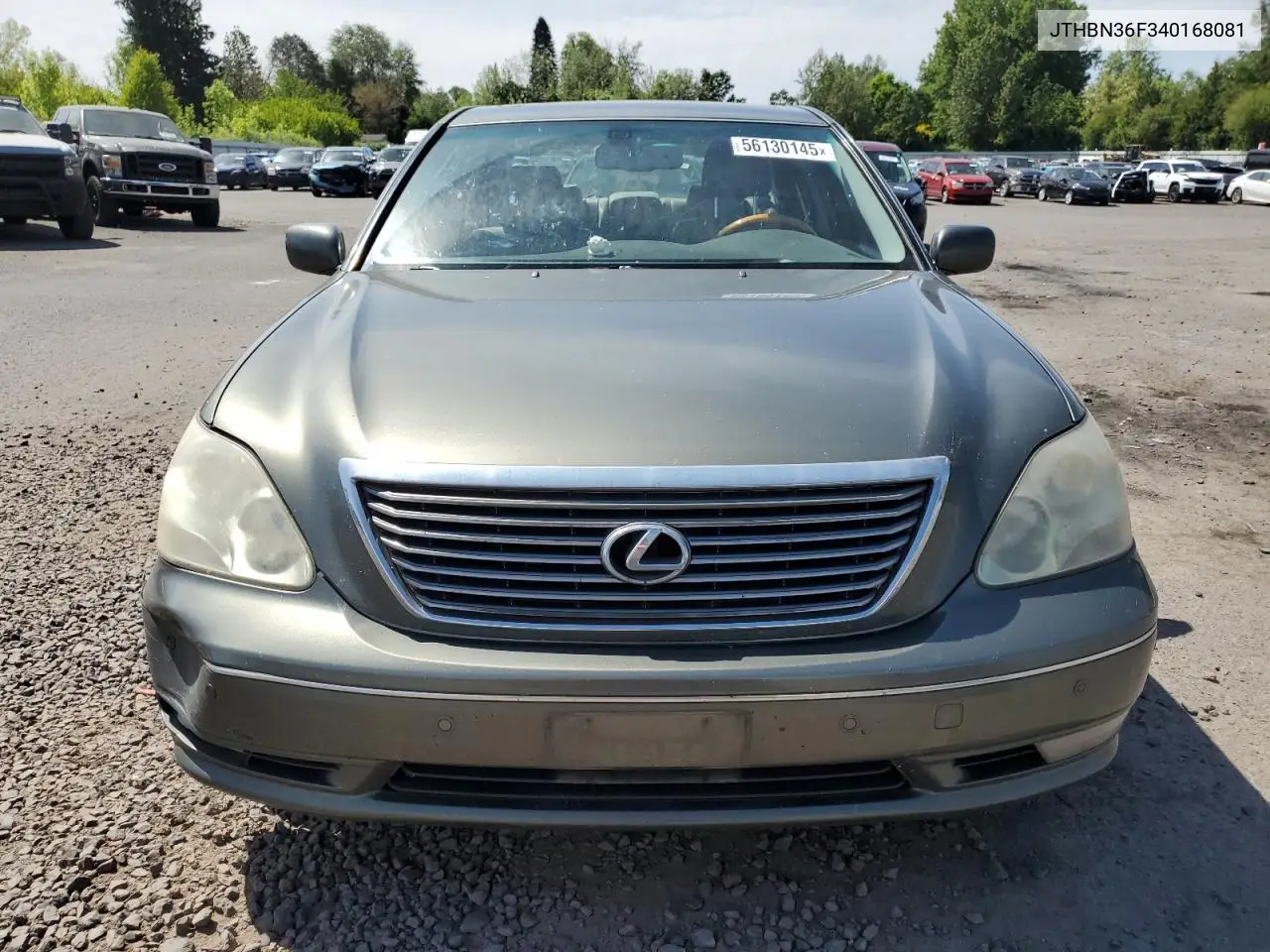 2004 Lexus Ls 430 VIN: JTHBN36F340168081 Lot: 56130145